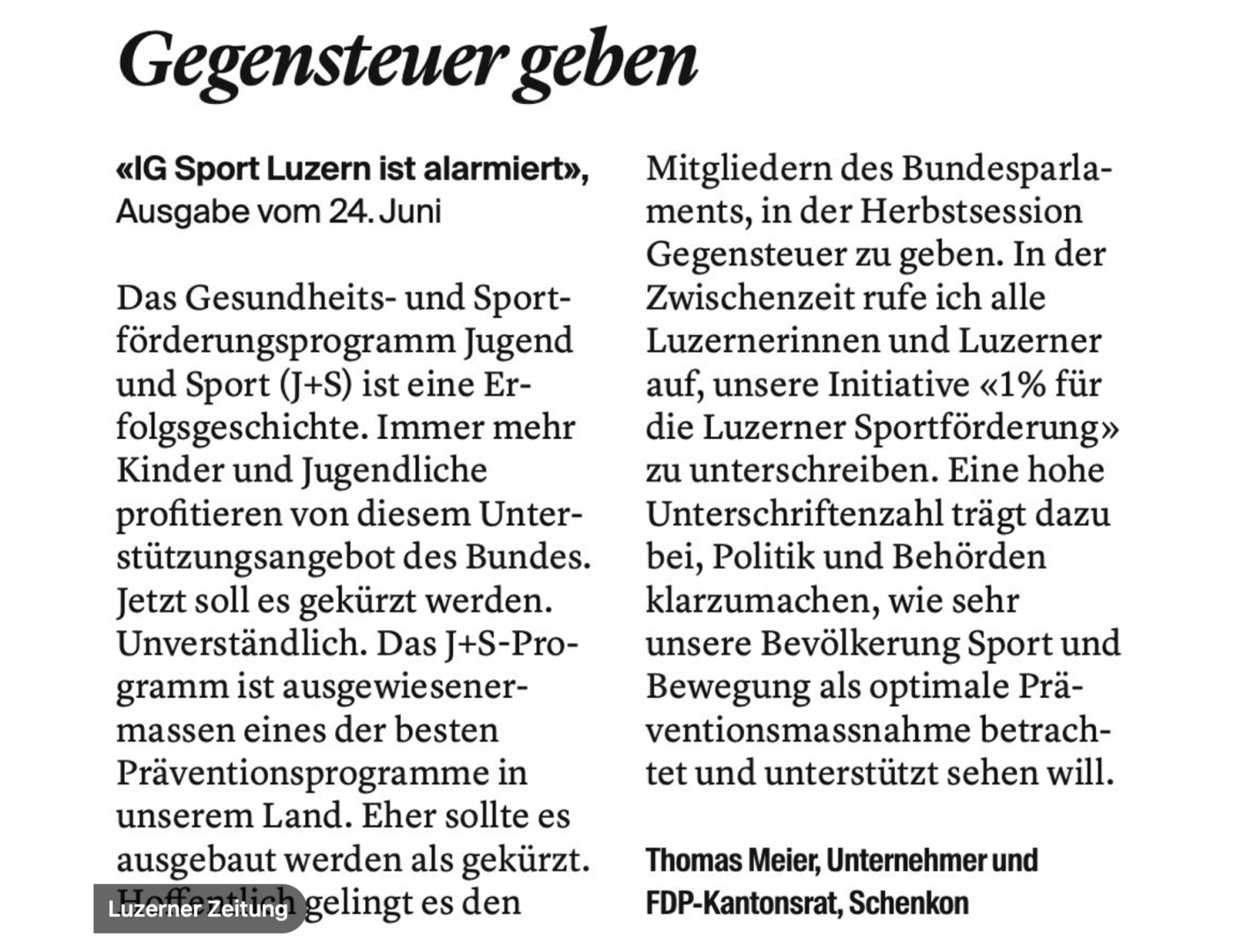 J&S: Ausbauen statt kürzen